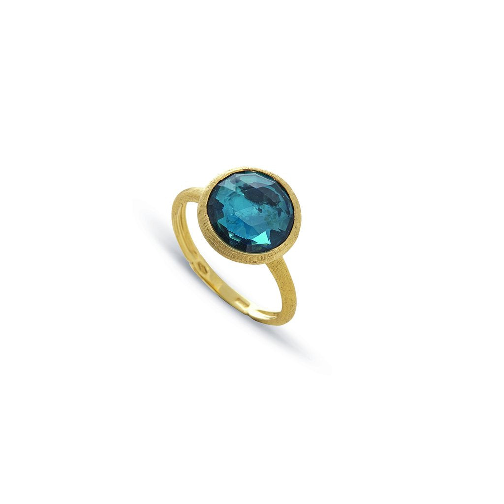 18K Yellow Gold and London Blue Topaz Ring