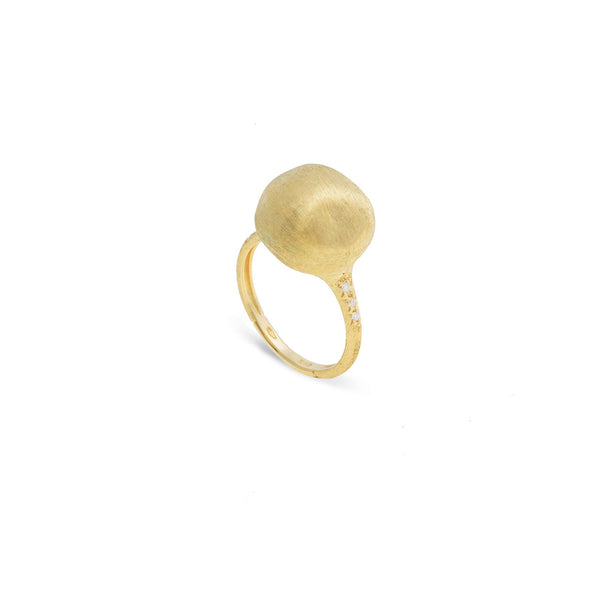 Africa Boule 18K Yellow Gold and Diamond Ring