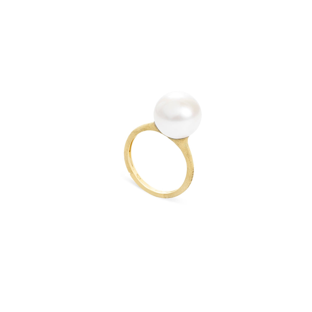 Africa Boule 18K Yellow Gold and Pearl Ring