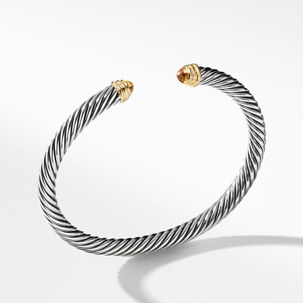 Cable Classics Bracelet in Sterling Silver with Citrine and 14K Yellow Gold
