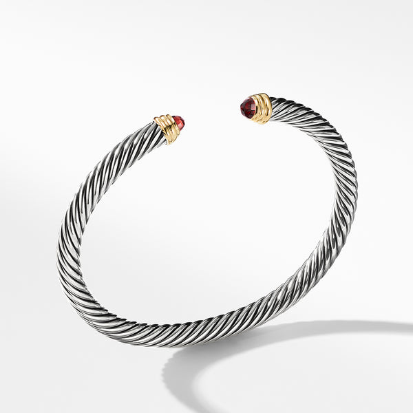 Cable Classics Bracelet with Garnet and Gold