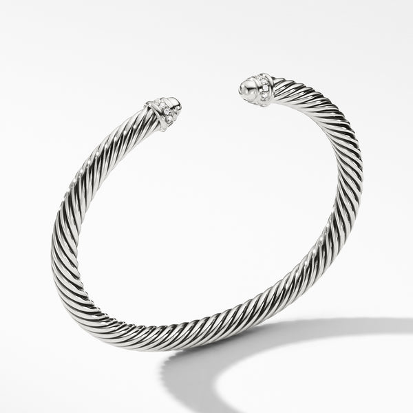 Cable Classics Bracelet in Sterling Silver with Pave© Diamonds
