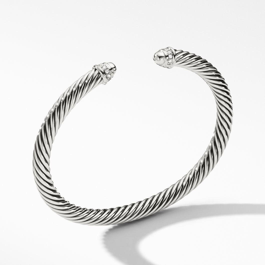Cable Classics Bracelet in Sterling Silver with Pave© Diamonds