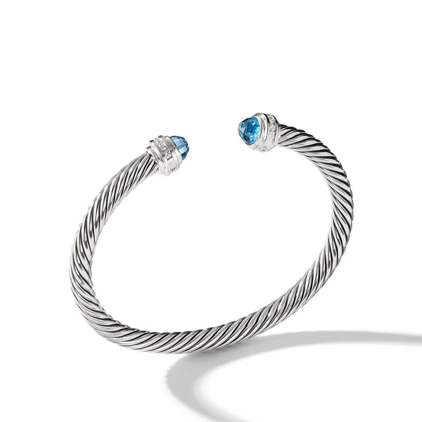 Cable Classics Collection Bracelet with Blue Topaz and Diamonds