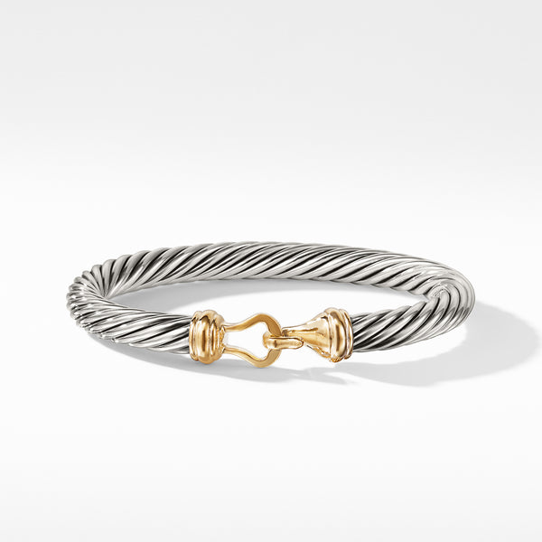Buckle Bracelet in Sterling Silver with 14K Yellow Gold