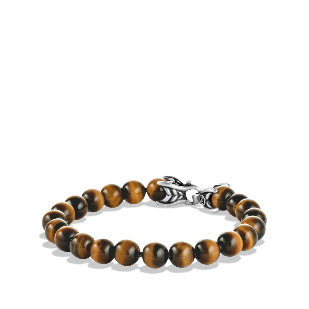 Spiritual Beads Bracelet in Sterling Silver with Tigers Eye