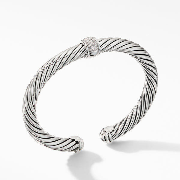 Cable Classic Center Station Bracelet with Pave© Diamonds