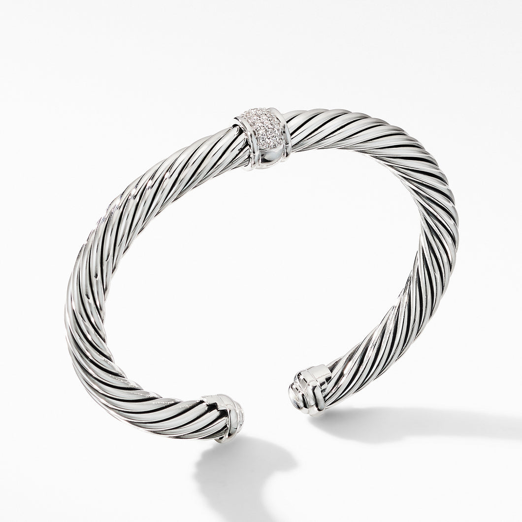 Cable Classic Center Station Bracelet with Pavé© Diamonds