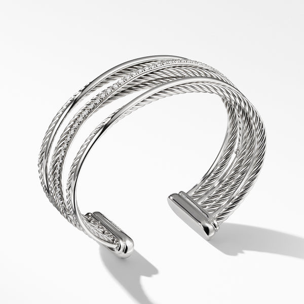 Four-Row Cuff Bracelet with Diamonds
