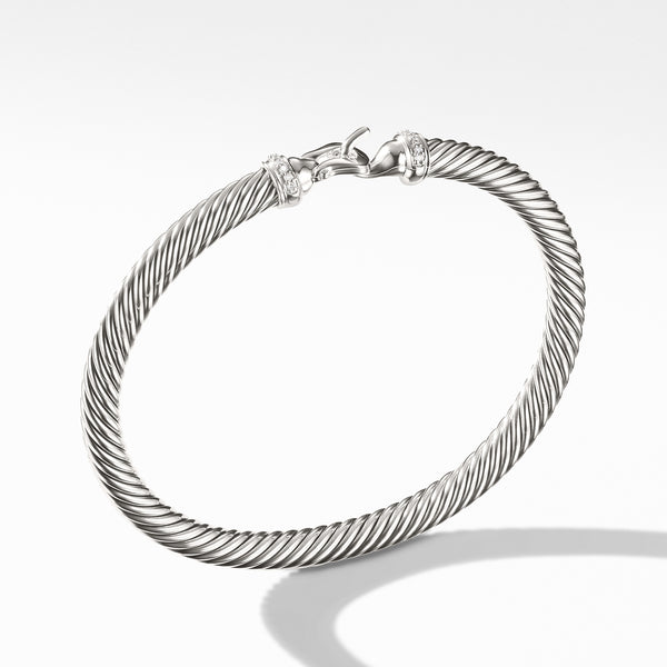 Buckle Bracelet in Sterling Silver with Pave© Diamonds