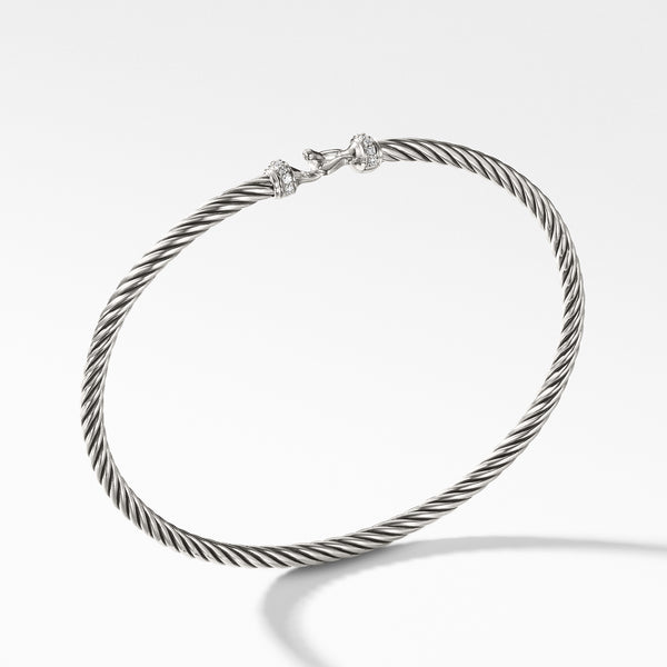 Buckle Bracelet in Sterling Silver with Pave© Diamonds