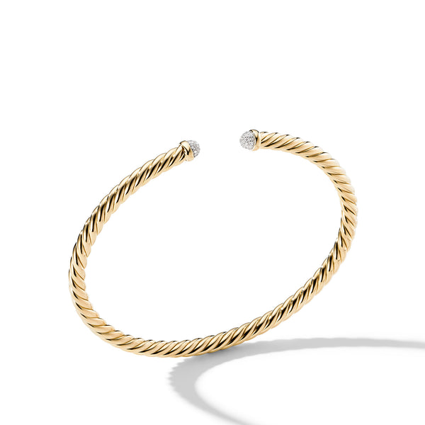 Cablespira Bracelet in 18K Yellow Gold with Pave© Diamonds