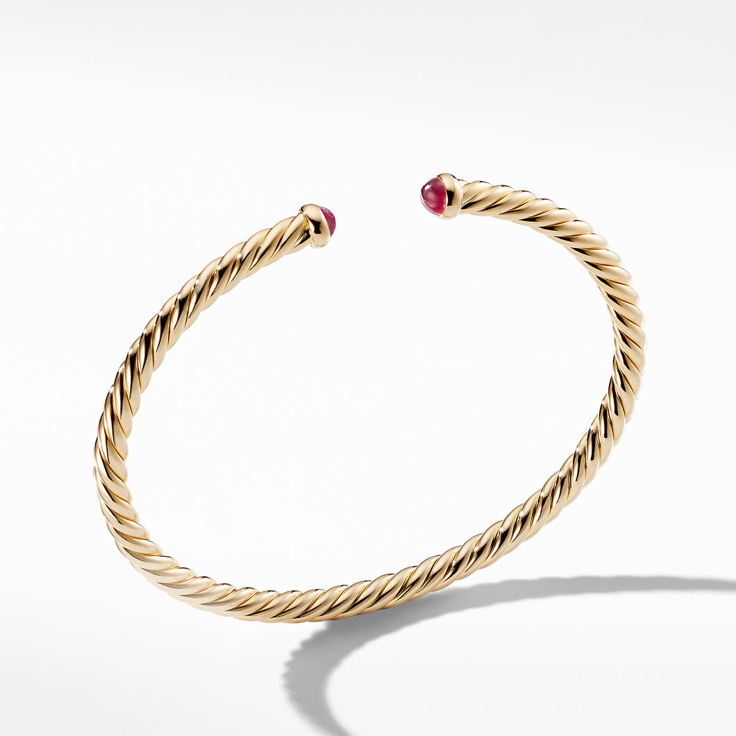 Petite Precious Cable Bracelet with Rubies in Gold