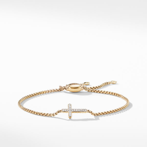 Pave Cross Bracelet with Diamonds in 18K Gold