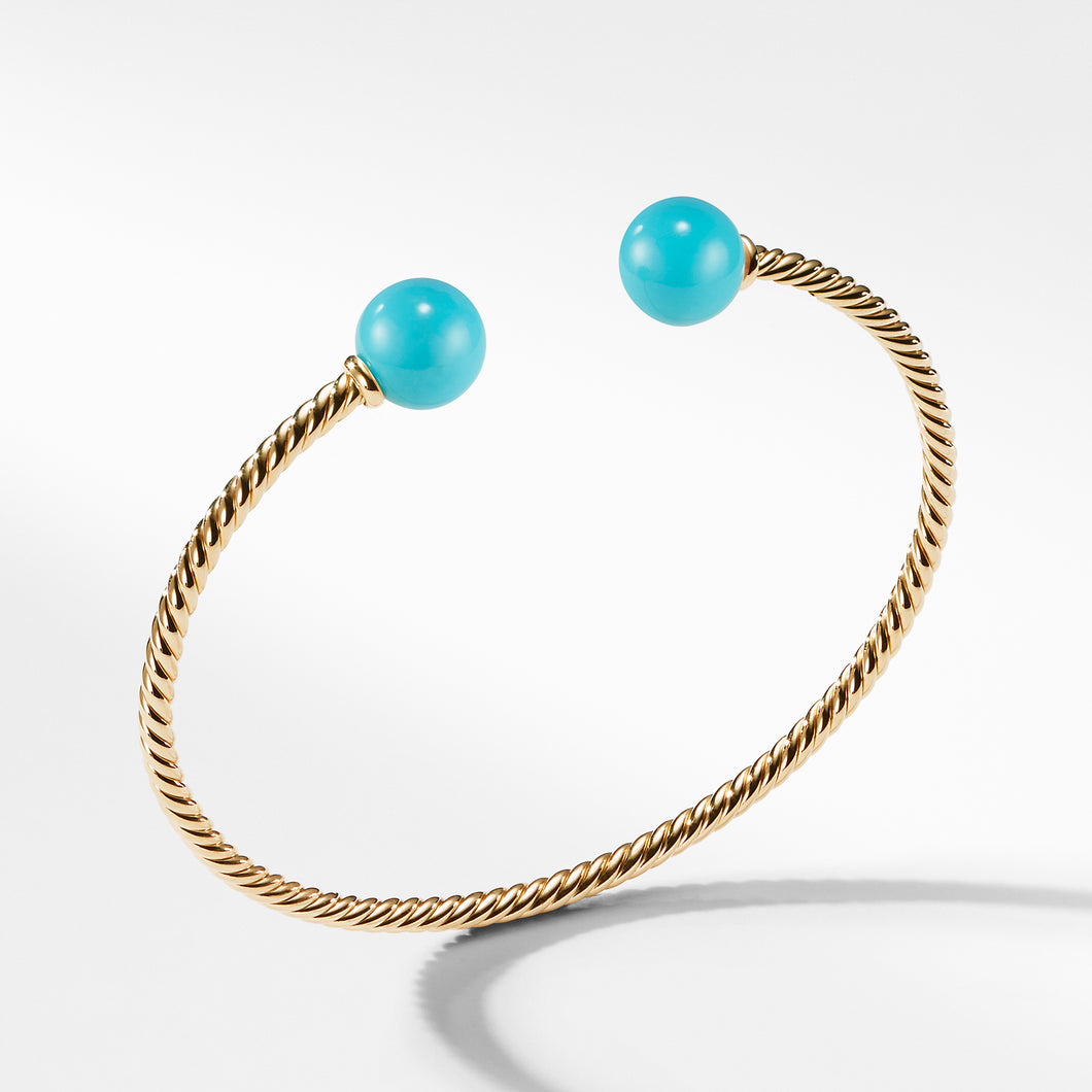 Bead Bracelet with Turquoise in 18K Gold