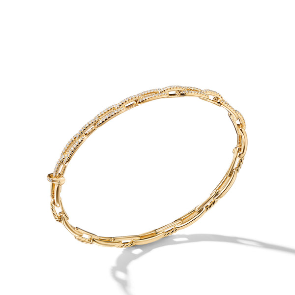 Stax Chain Link Bracelet with Diamonds in 18K Gold
