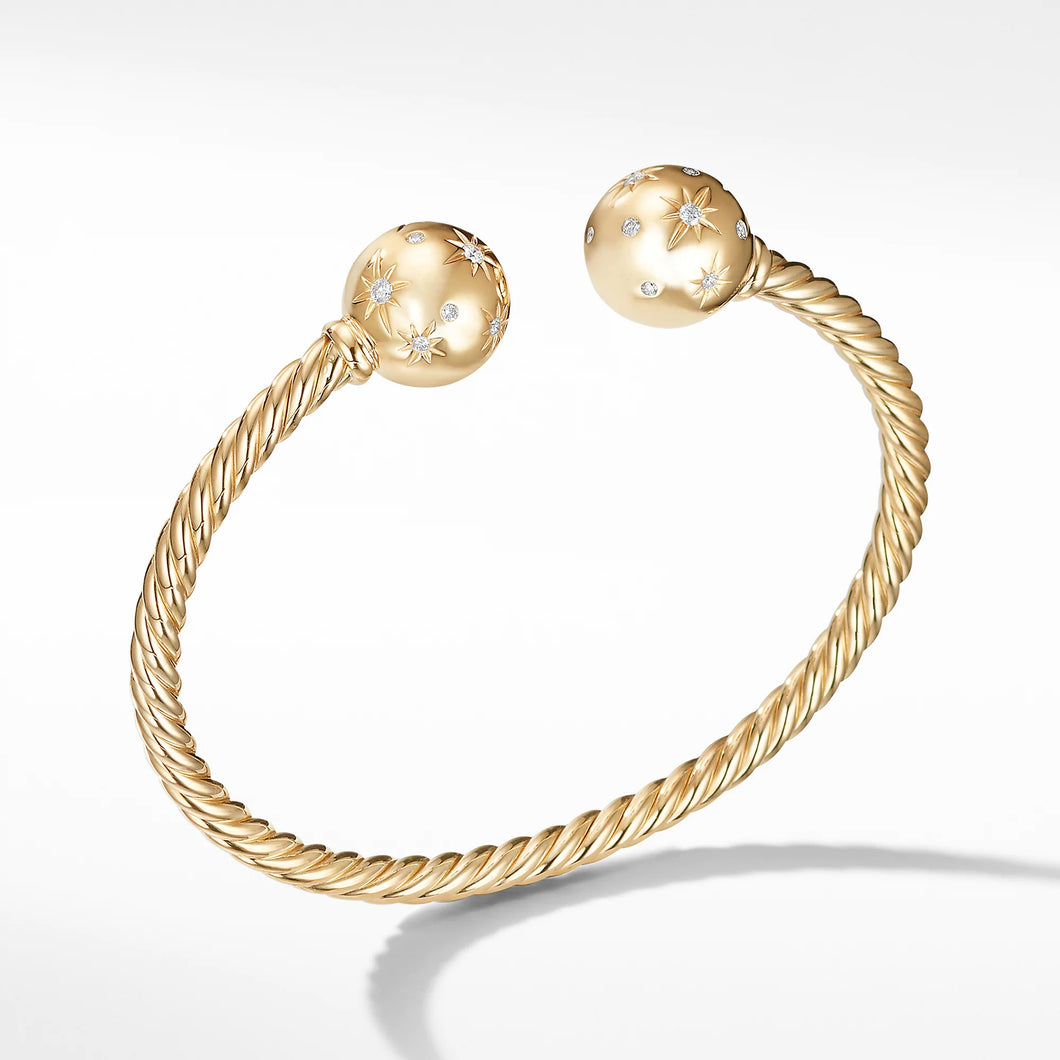 Solari Bead Bracelet with Diamonds in 18K Gold, 12mm