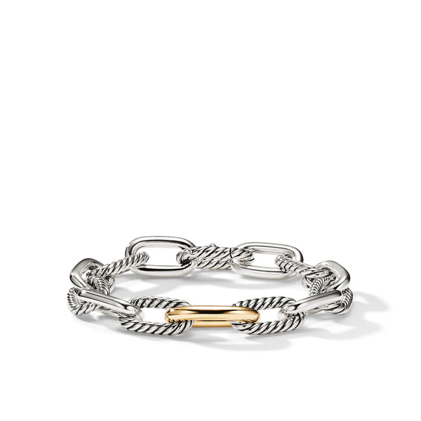 DY Madison Chain Bracelet in Sterling Silver with 18K Yellow Gold