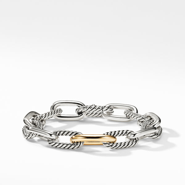 DY Madison Chain Bracelet in Sterling Silver with 18K Yellow Gold