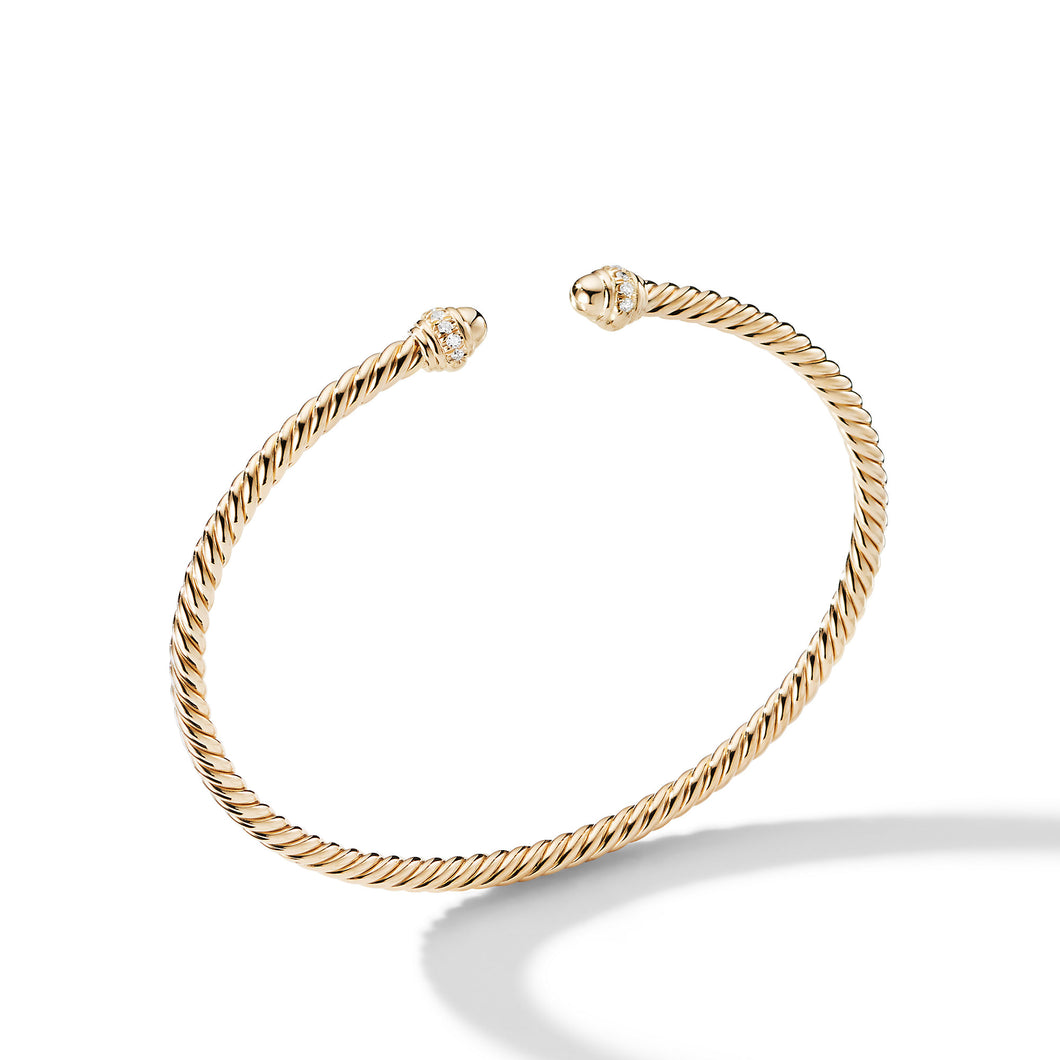 Cablespira Bracelet in 18K Yellow Gold with Pavé Diamonds
