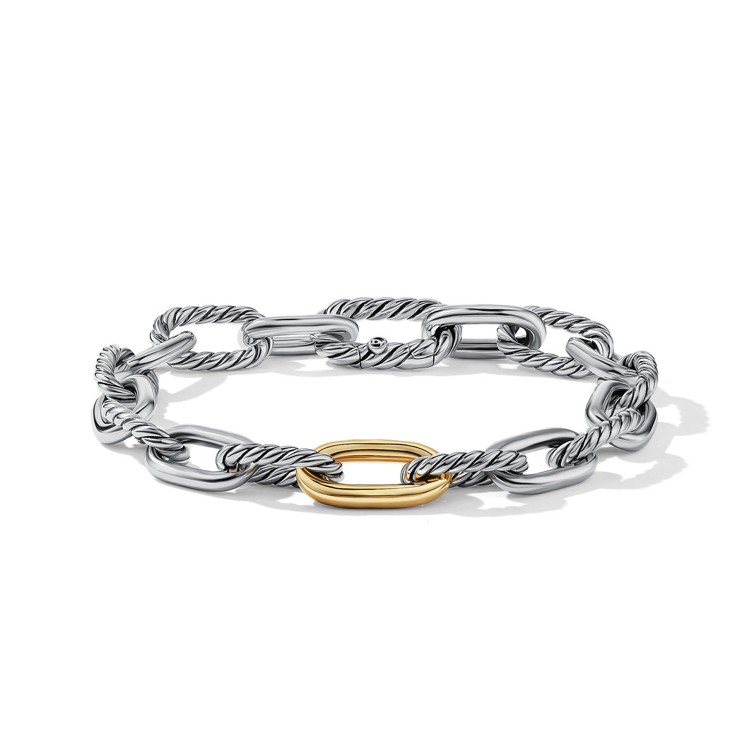 DY Madison® Chain Bracelet in Sterling Silver with 18K Yellow Gold
