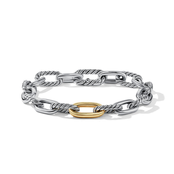 DY Madison Chain Bracelet in Sterling Silver with 18K Yellow Gold