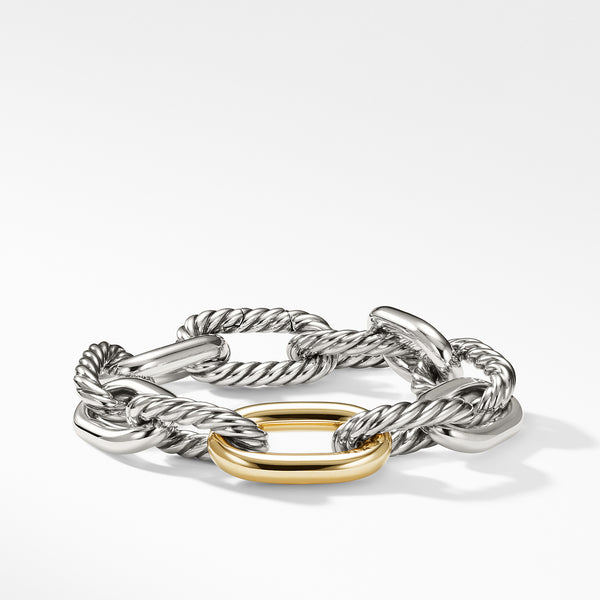 DY Madison Chain Bracelet in Sterling Silver with 18K Yellow Gold