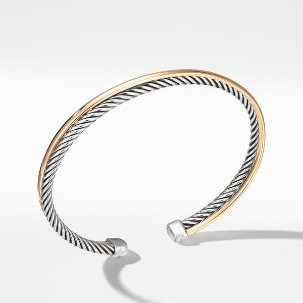Crossover Bracelet in Sterling Silver with 18K Yellow Gold