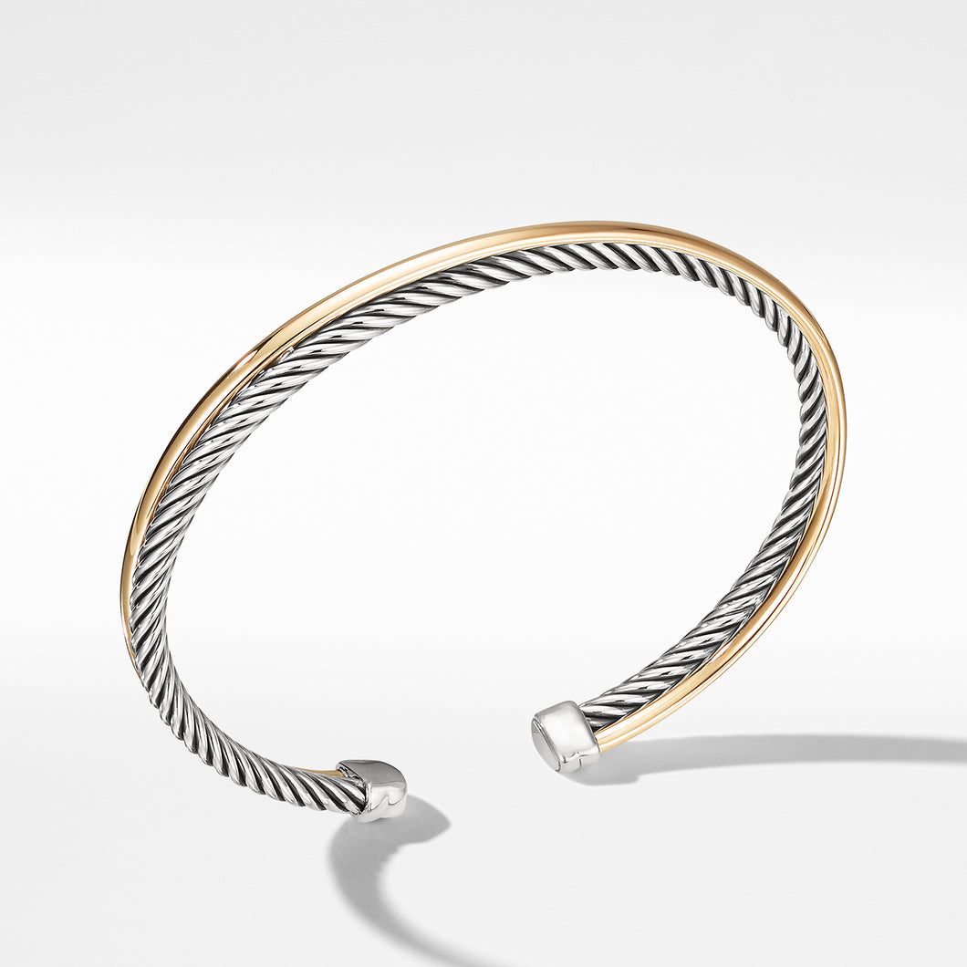 Crossover Bracelet in Sterling Silver with 18K Yellow Gold