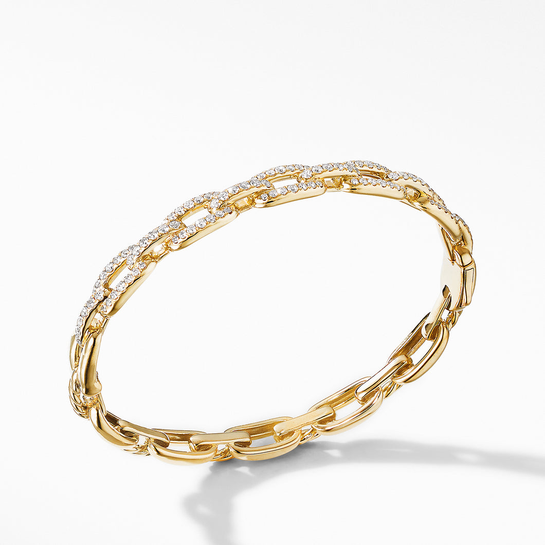 Stax Chain Link Bracelet with Diamonds in 18K Yellow Gold