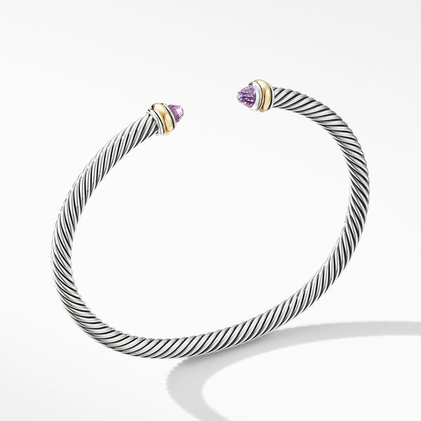 Cable Classic Bracelet with Amethyst and 18K Yellow Gold