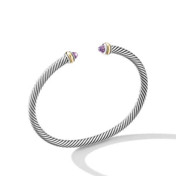 Cable Classic Bracelet with Amethyst and 18K Yellow Gold