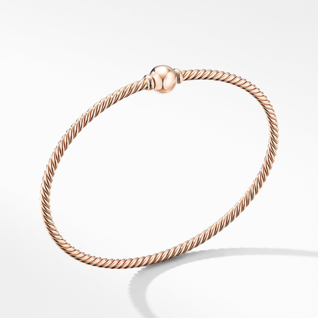 Solari Center Station Bracelet in 18K Rose Gold with Gold Dome