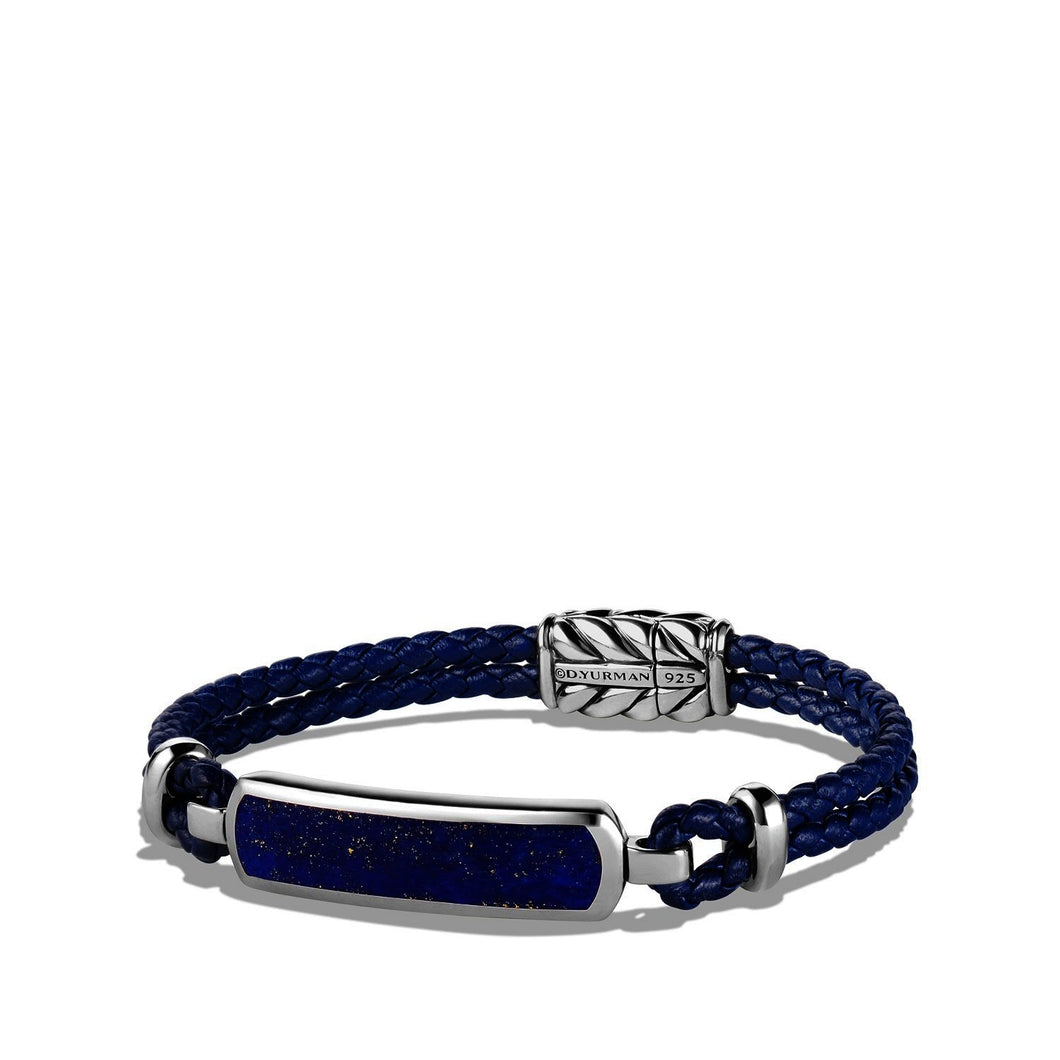 Station Blue Leather Bracelet with Lapis Lazuli