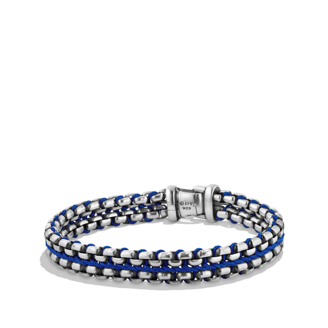 Woven Box Chain Bracelet in Blue