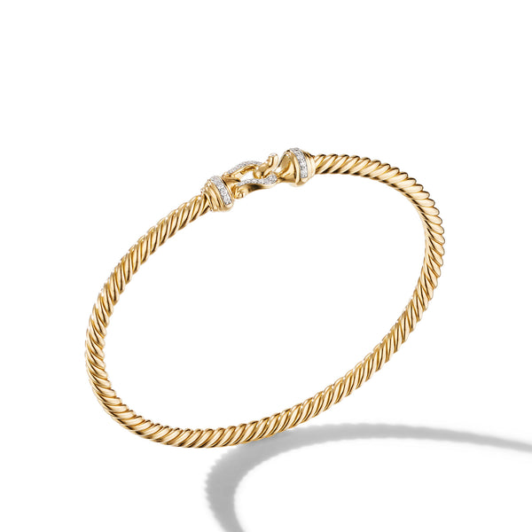 Buckle Bracelet in 18K Yellow Gold with Pave© Diamonds