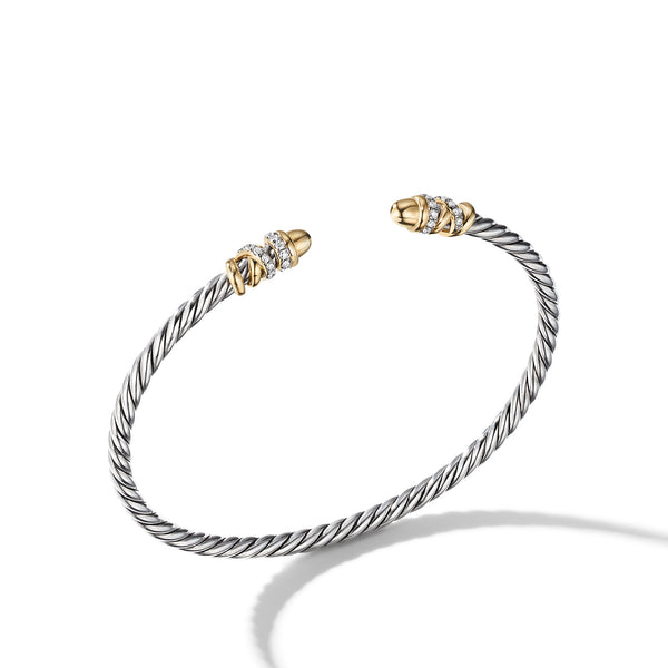 Petite Helena Open Bracelet with 18K Yellow Gold Domes and Diamonds