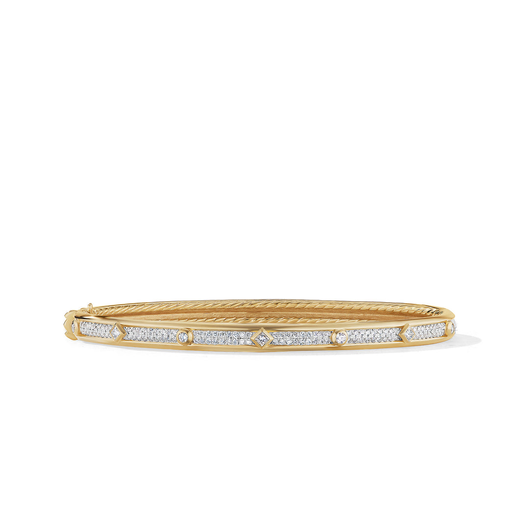 Modern Renaissance Bracelet in 18K Yellow Gold with Full Pavé Diamonds