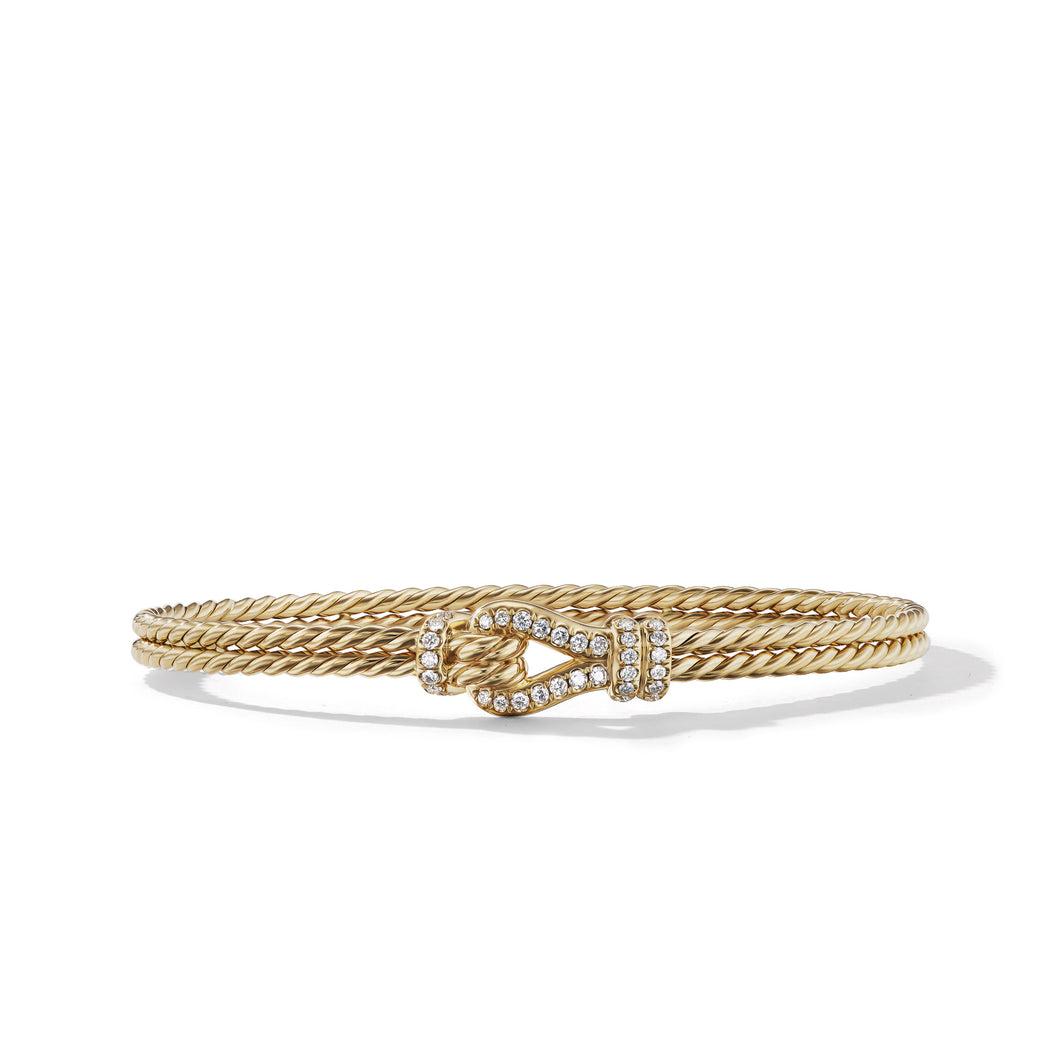 Thoroughbred Loop Bracelet in 18K Yellow Gold with Pavé Diamonds