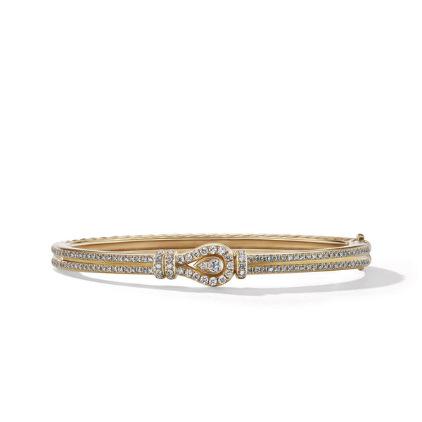Thoroughbred Loop Bracelet in 18K Yellow Gold with Full Pave© Diamonds