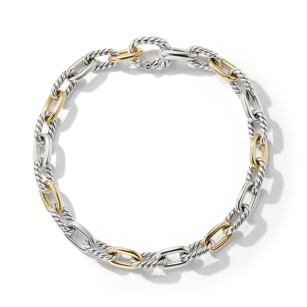 DY Madison Chain Bracelet in Sterling Silver with 18K Yellow Gold