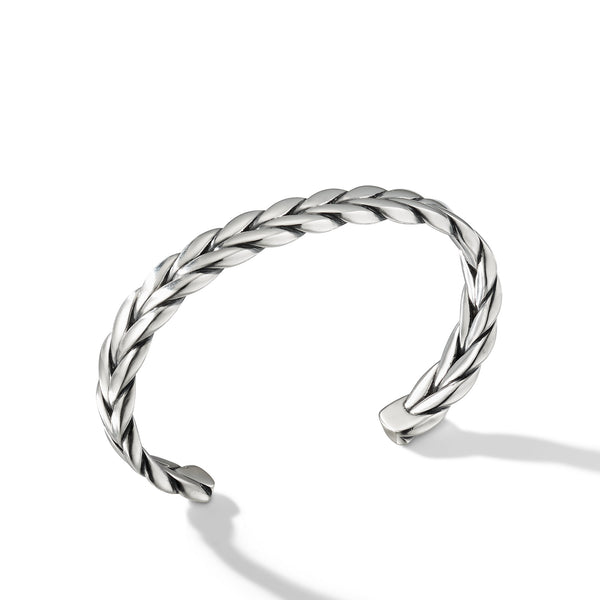 Chevron Woven Cuff Bracelet in Sterling Silver