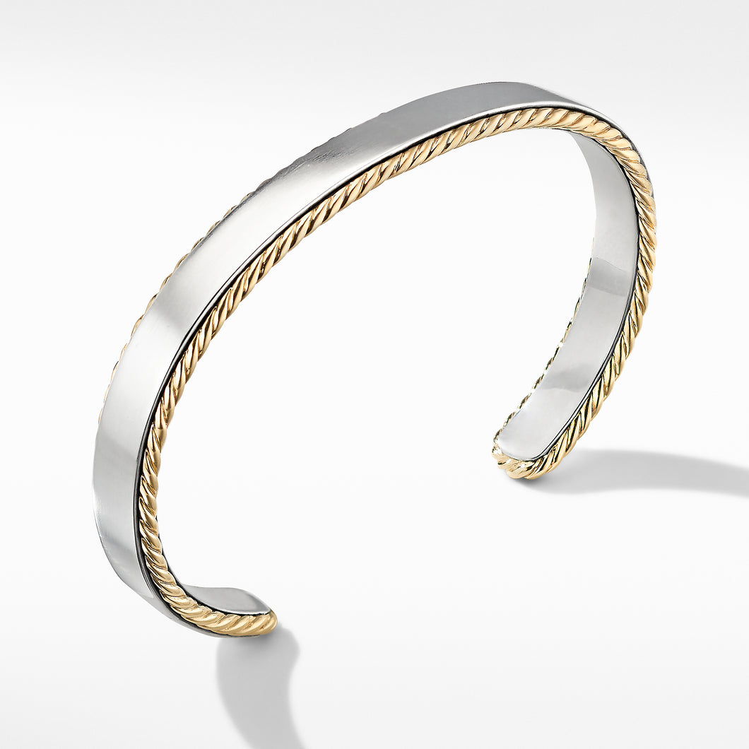 Streamline® Cable Cuff Bracelet with 18K Yellow Gold