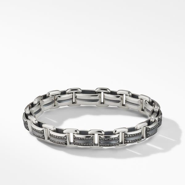 Beveled Link Bracelet with Pave© Black Diamonds