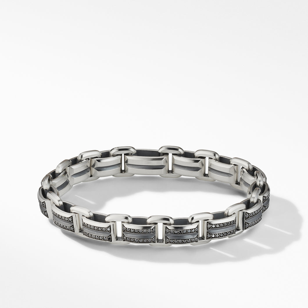 Beveled Link Bracelet with Pave© Black Diamonds
