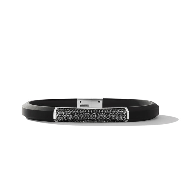 Streamline ID Black Rubber Bracelet with Pave© Black Diamonds