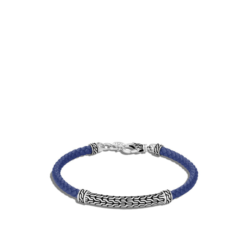 Classic Chain Station Bracelet with Leather