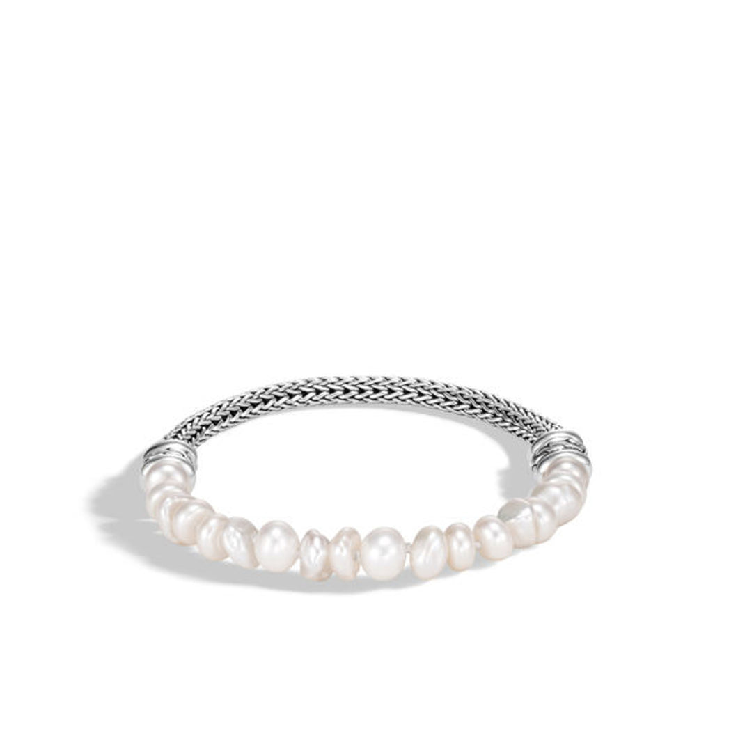 Women's Classic Chain Bead Bracelet with Fresh Water Pearl