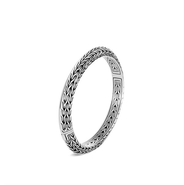 Classic Chain Knife Edge Hinged Bangle
