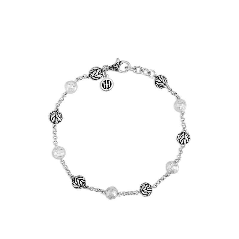 Classic Chain Hammered Bead Bracelet